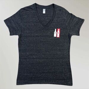 Jack Daniels & Coke Women's Tshirt V-neck Dark Gray Old No. 7 Whiskey Size Med